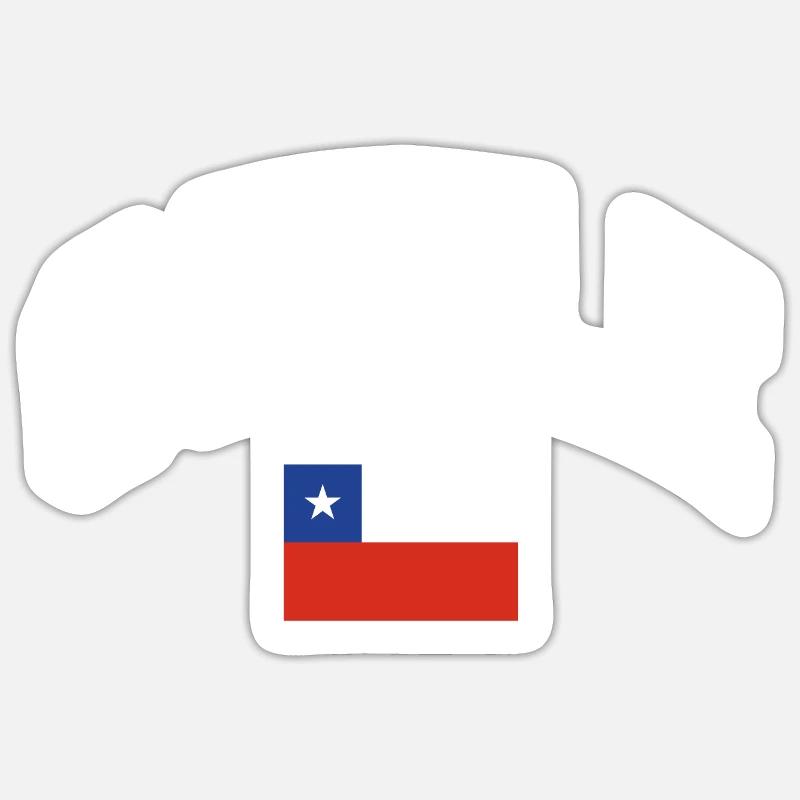 Drapeau du Chili - Sticker taille S (10 x 10 cm) - blanc mat