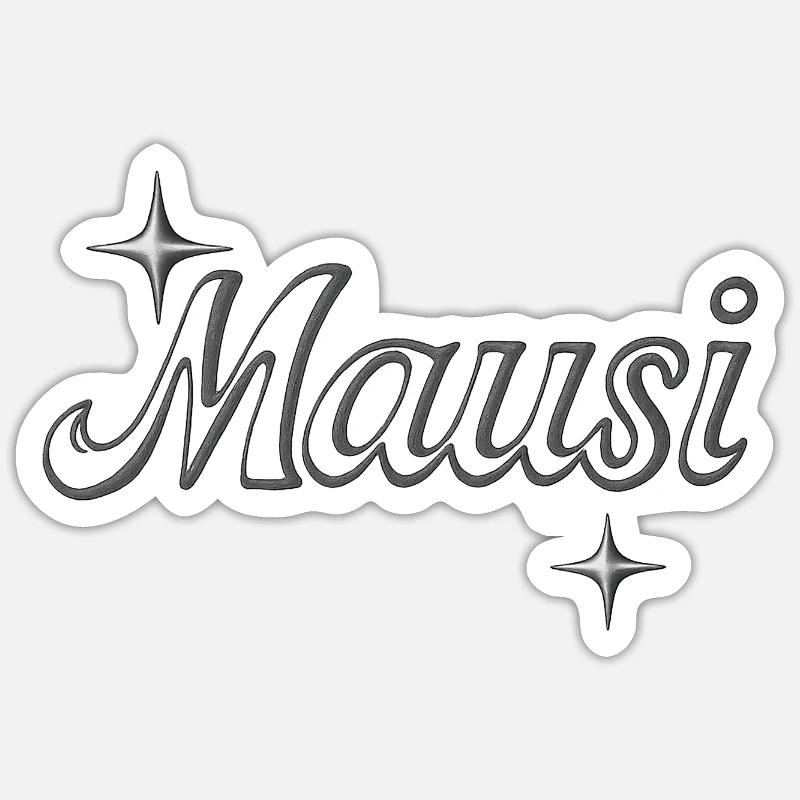 Mausi / Y2K Design - Sticker taille S (10 x 10 cm) - blanc mat