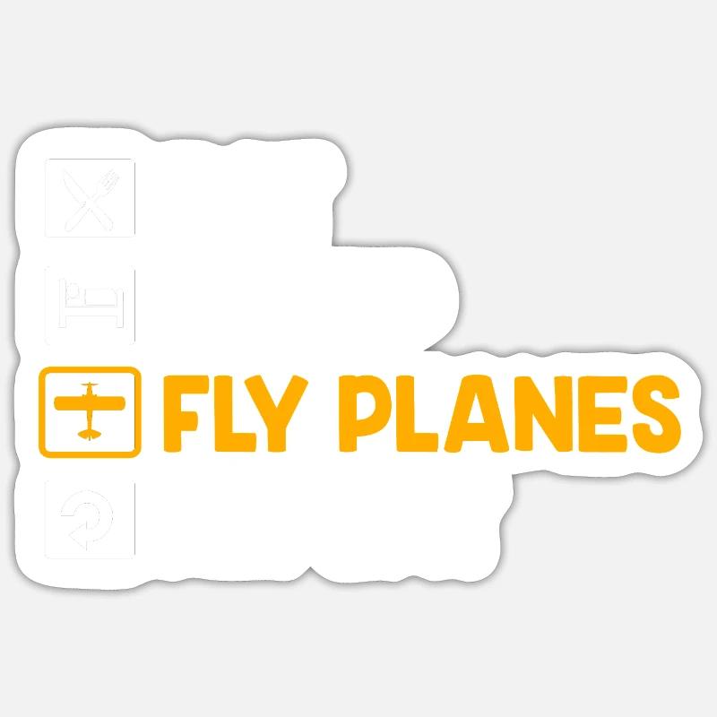 Modellflug Modellflugzeug - Sticker Größe S (10 x 10 cm) - Mattweiß