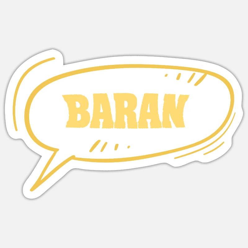First name Baran - Sticker size S (10 x 10 cm) - white matte