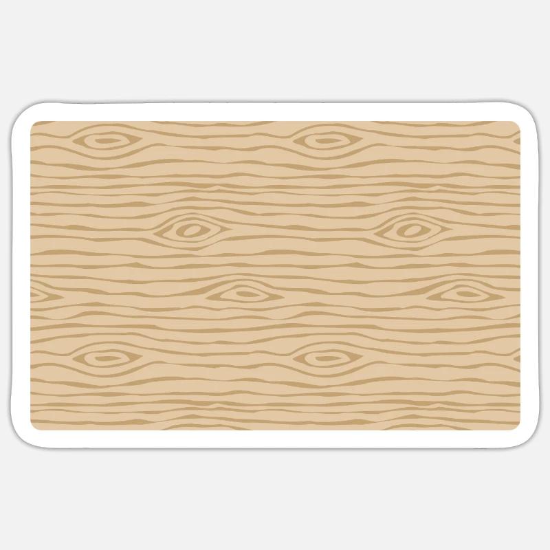 Schneidebrett-Design aus Holz - Sticker Größe S (10 x 10 cm) - Mattweiß