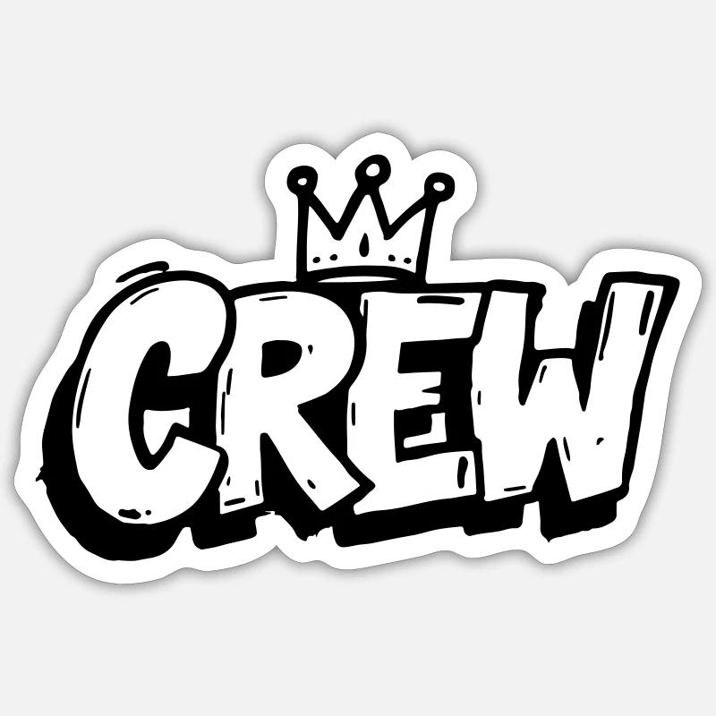 Crew Graffiti - Sticker size S (10 x 10 cm) - white matte