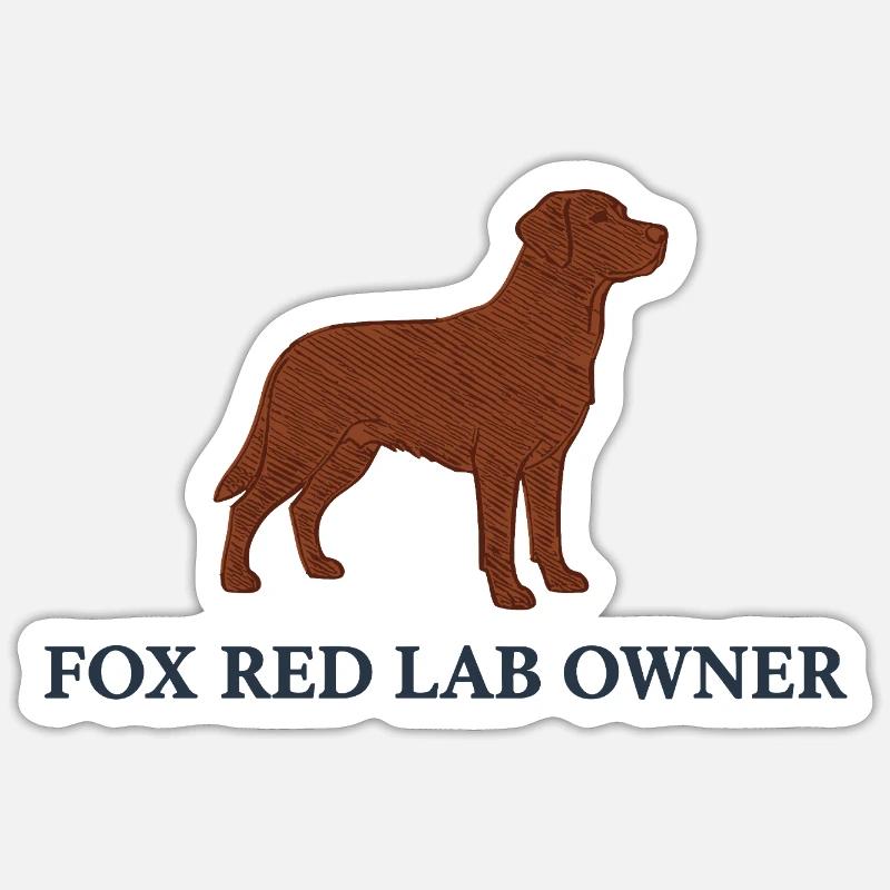 Fox red Labrador Logo - Sticker size S (10 x 10 cm) - white matte