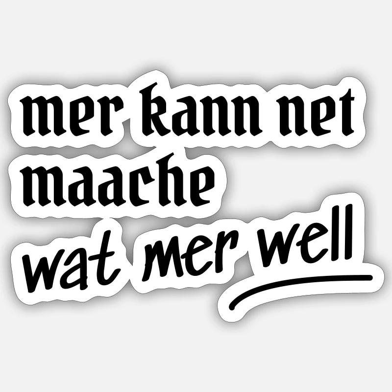 Cologne Dicton Design Cadeau - Sticker taille S (10 x 10 cm) - blanc mat