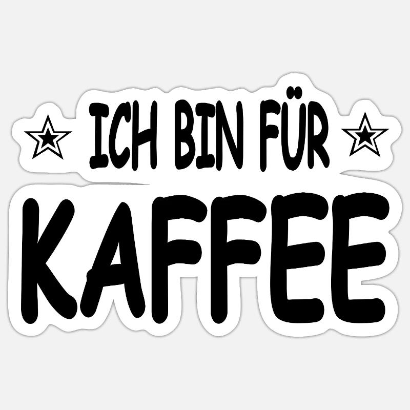 Kaffee - Sticker Größe S (10 x 10 cm) - Mattweiß