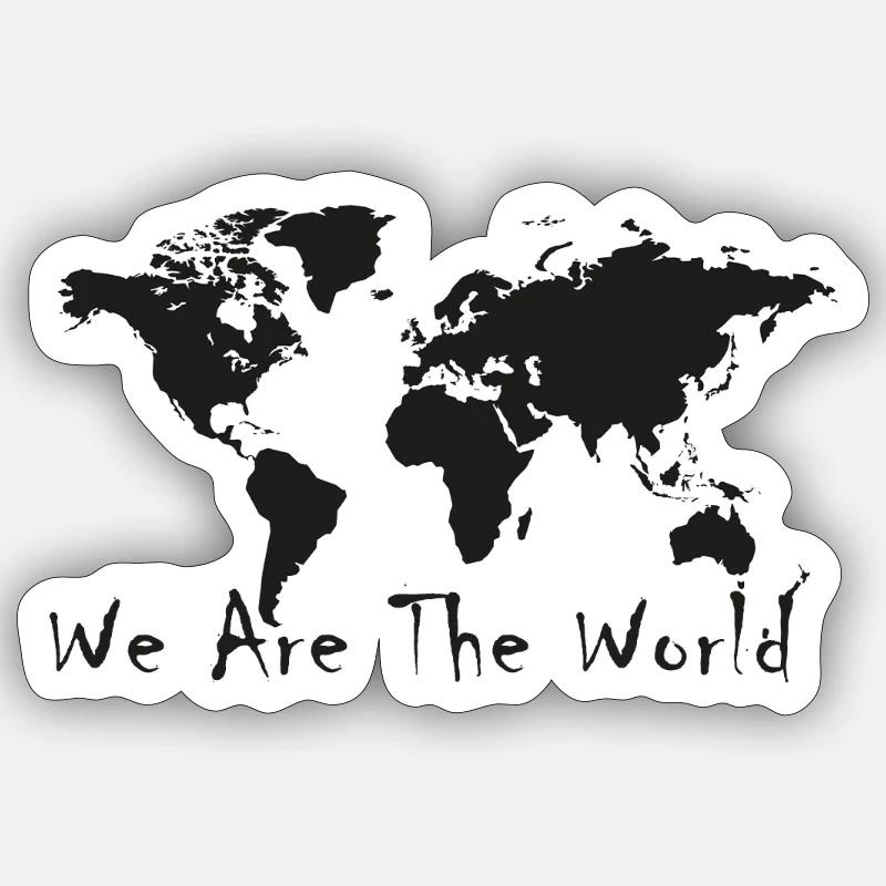 World Unity Map Silhouette - Sticker size S (10 x 10 cm) - white matte