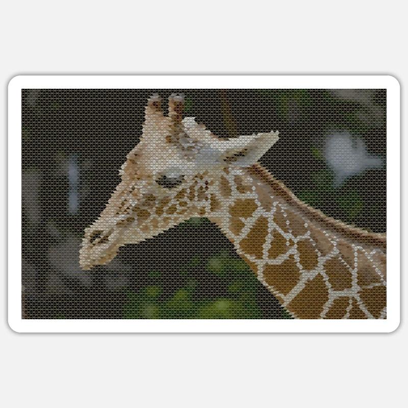 Giraffe with triangle pattern - Sticker size S (10 x 10 cm) - white matte