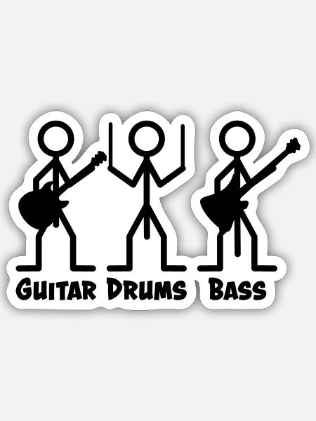 Der Bassist hat den längsten Pimmel - Sticker Größe S (10 x 10 cm) - Mattweiß