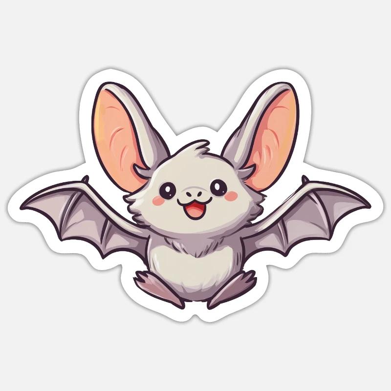 chauve-souris - Sticker taille S (10 x 10 cm) - blanc mat
