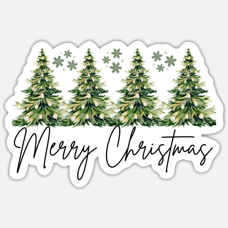 Design de Noël élégant - Sticker taille S (10 x 10 cm) - blanc mat