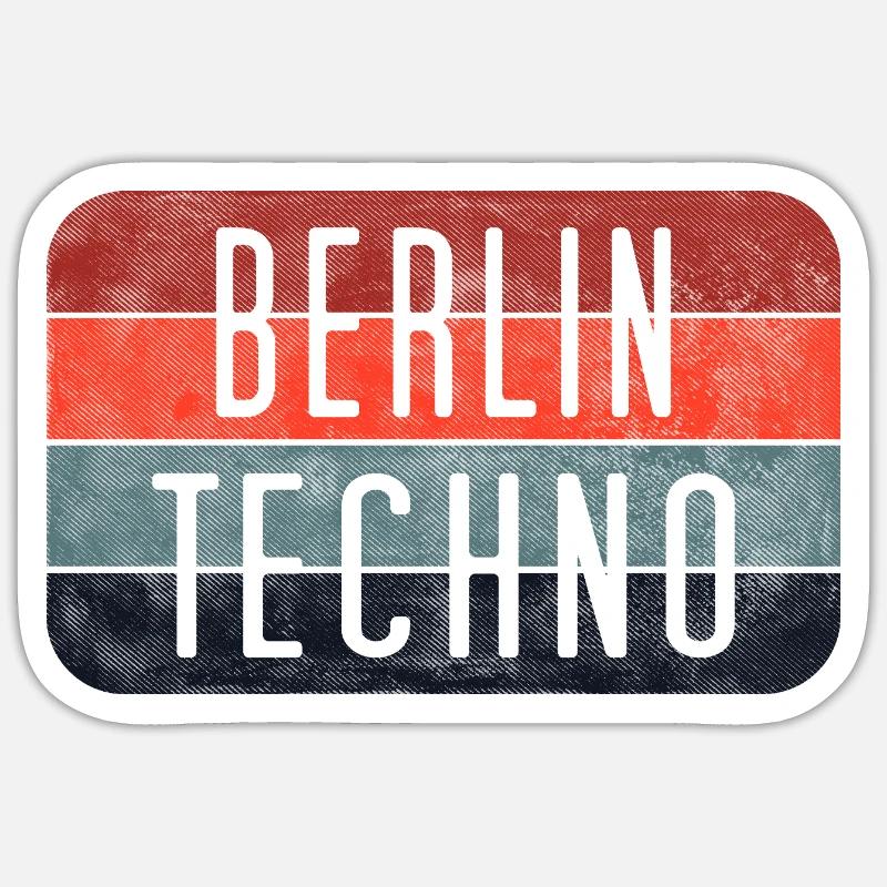 Berlin Techno Text - Sticker Größe S (10 x 10 cm) - Mattweiß