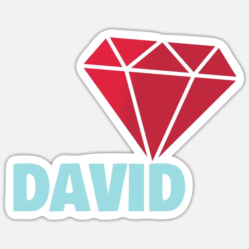 David - Sticker taille S (10 x 10 cm) - blanc mat