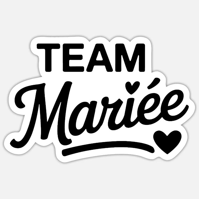 Team Mariée design EVJF élégant  - Sticker taille S (10 x 10 cm) - blanc mat
