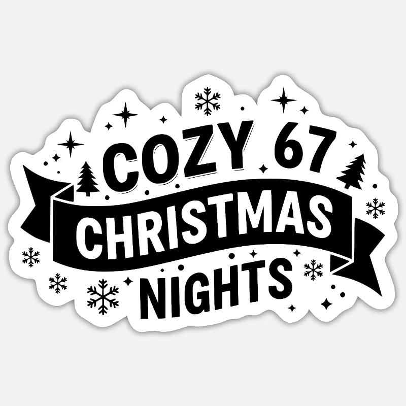 Cosy 67 nuits de Noël - Sticker taille S (10 x 10 cm) - blanc mat