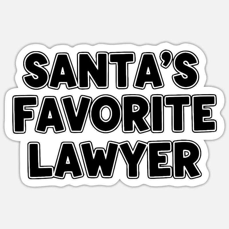 L’avocat préféré du Père Noël - Sticker taille S (10 x 10 cm) - blanc mat