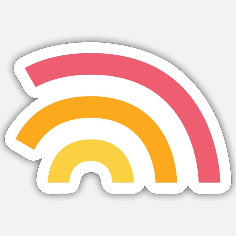 Regenbogen Logo - Sticker Größe S (10 x 10 cm) - Mattweiß