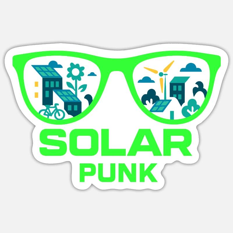 Solarpunk Vision - Sticker taille S (10 x 10 cm) - blanc mat