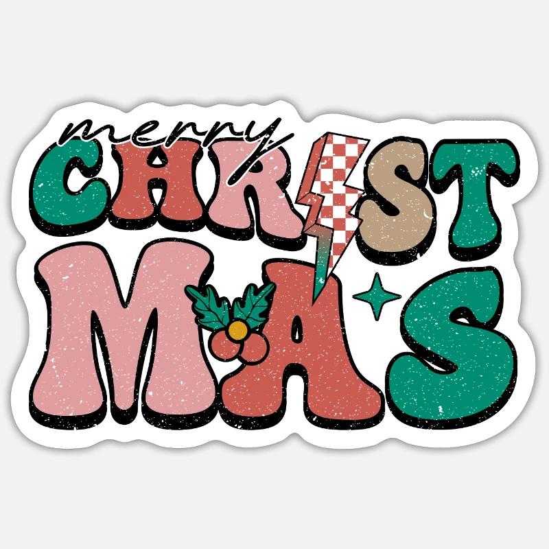 Noël - Sticker taille S (10 x 10 cm) - blanc mat