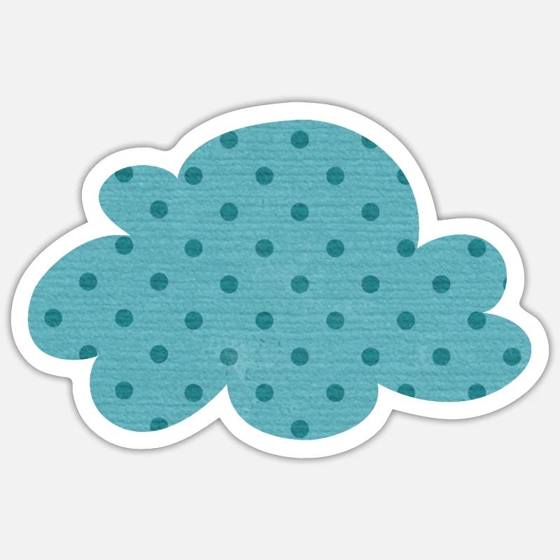 Nuage Points Points Météo Crèche Décoration Enfants Sticker taille S (10 x 10 cm)