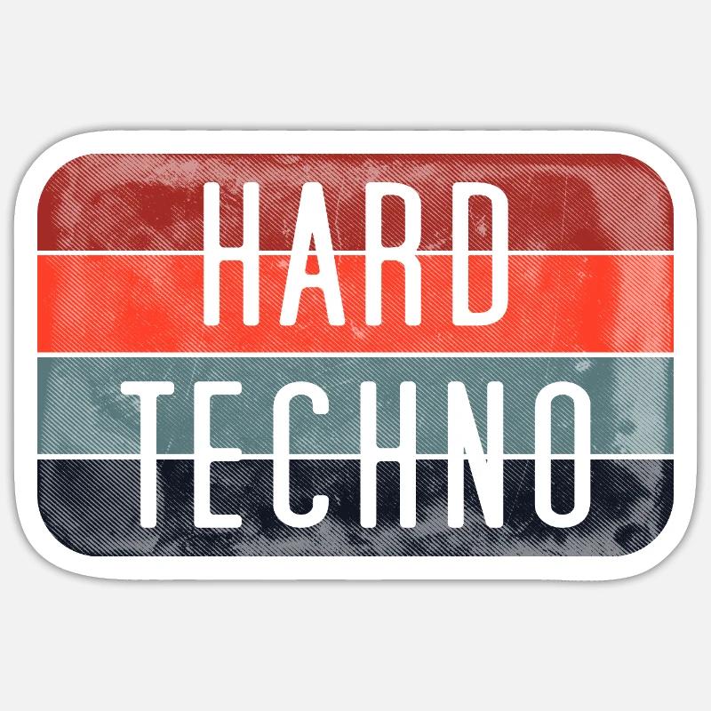 Hard Techno Stripes - Sticker size S (10 x 10 cm) - white matte