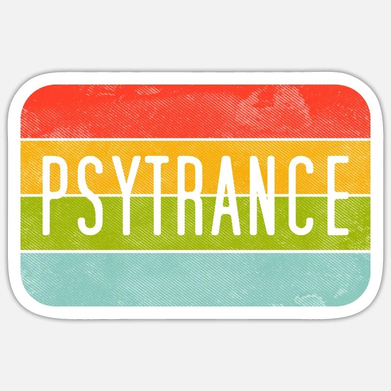 Psytrance Rainbow Stripes - Sticker size S (10 x 10 cm) - white matte