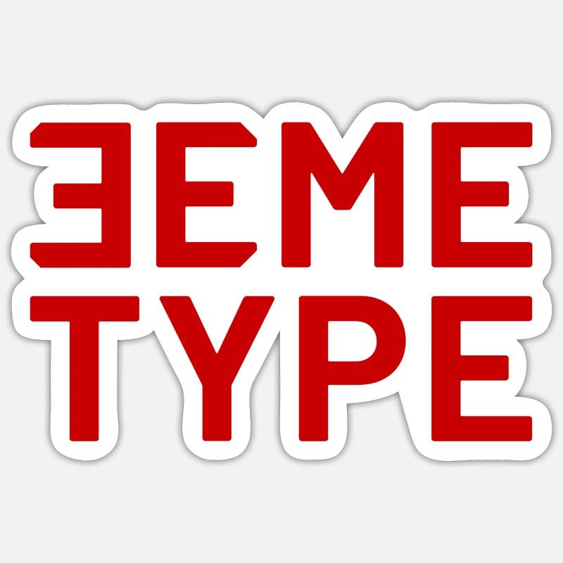 3. TYP KLASSISCH ROT - Sticker Größe S (10 x 10 cm) - Mattweiß