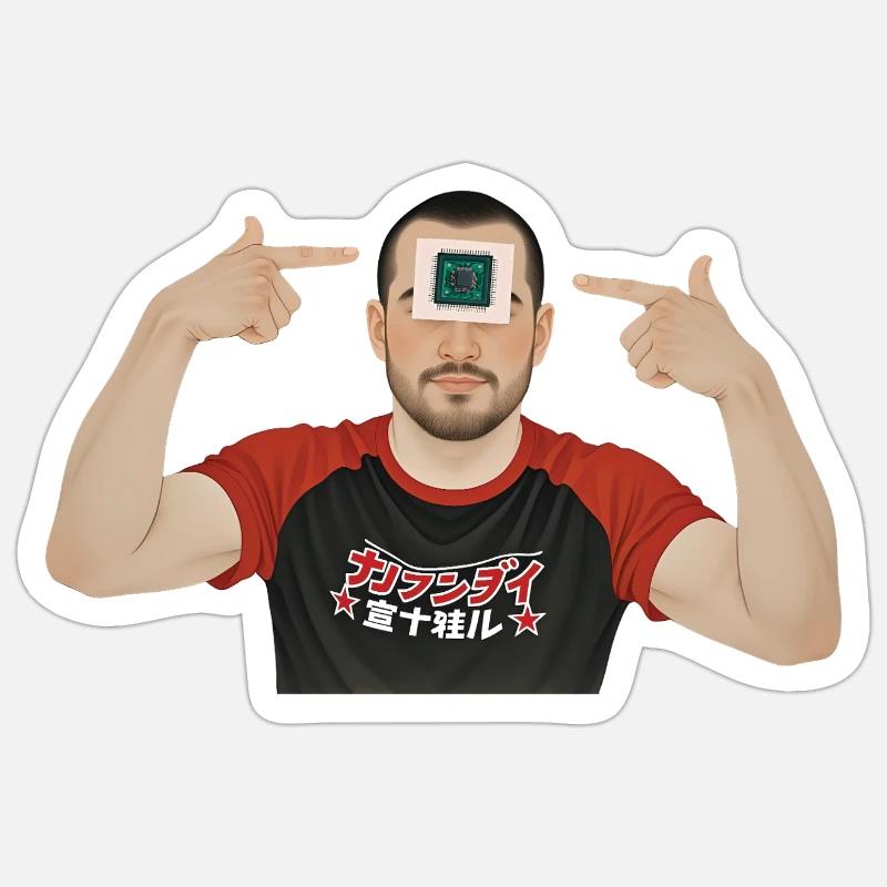 BRAIN PROCESSOR – Geek & Science-Fiction - Sticker Größe S (10 x 10 cm) - Mattweiß