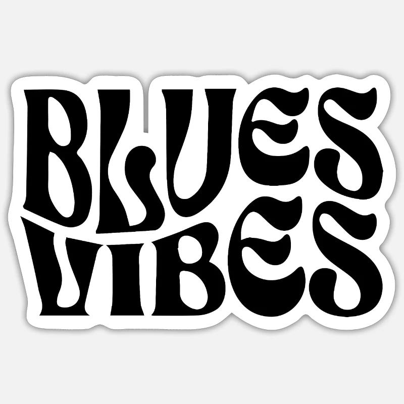 Vibrations Blues - Sticker taille S (10 x 10 cm) - blanc mat