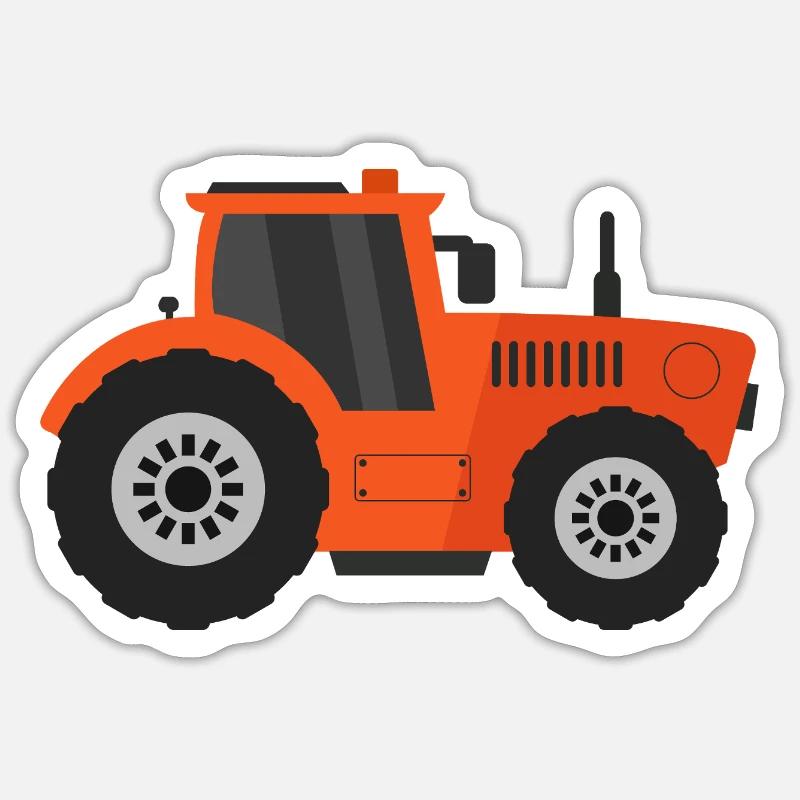 Traktor - Sticker Größe S (10 x 10 cm) - Mattweiß