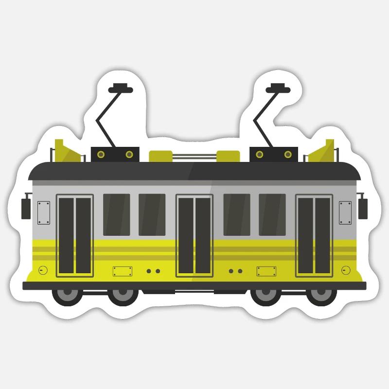 Tram - Sticker size S (10 x 10 cm) - white matte