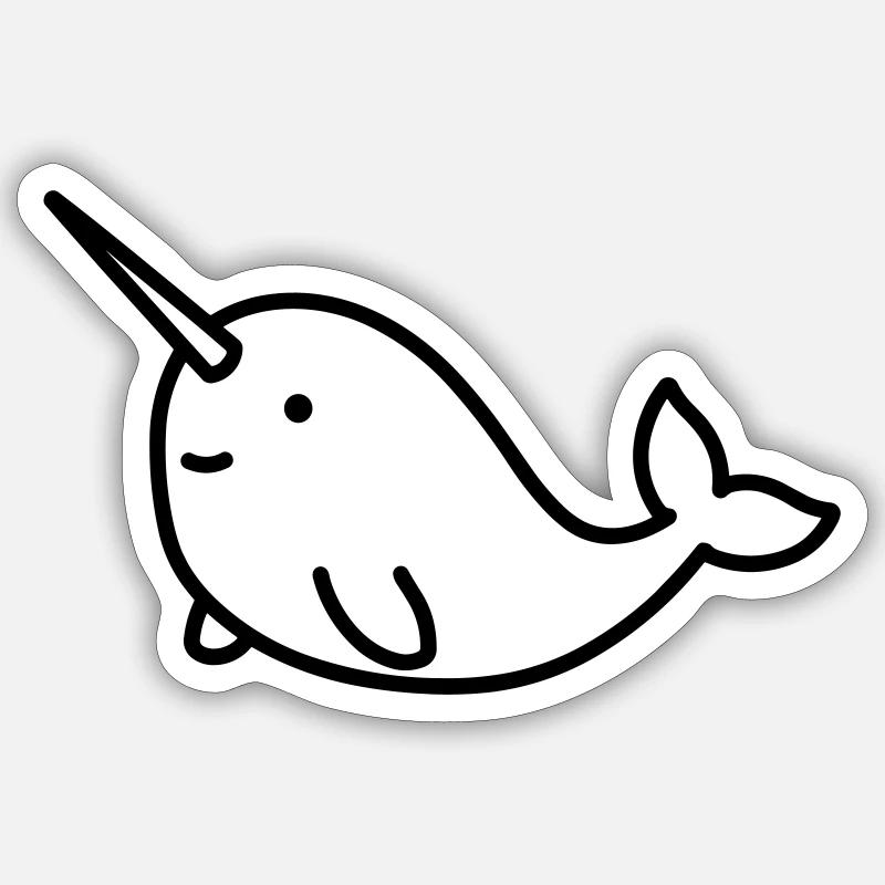 Narval - Sticker taille S (10 x 10 cm) - blanc mat
