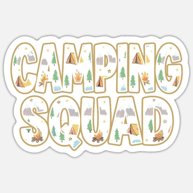 Camping Squad Tent Evening - Sticker size S (10 x 10 cm) - white matte