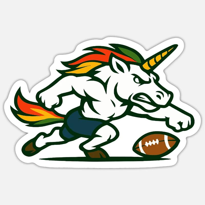 Flame Unicorn Blitz - Sticker taille S (10 x 10 cm) - blanc mat