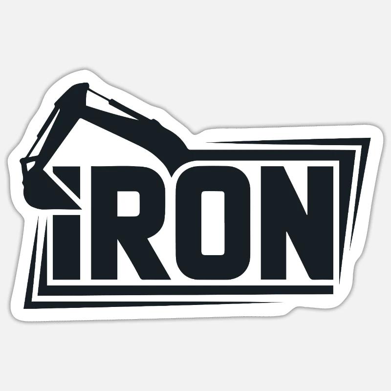 Iron Crane Bold Logo Tee - Sticker taille S (10 x 10 cm) - blanc mat