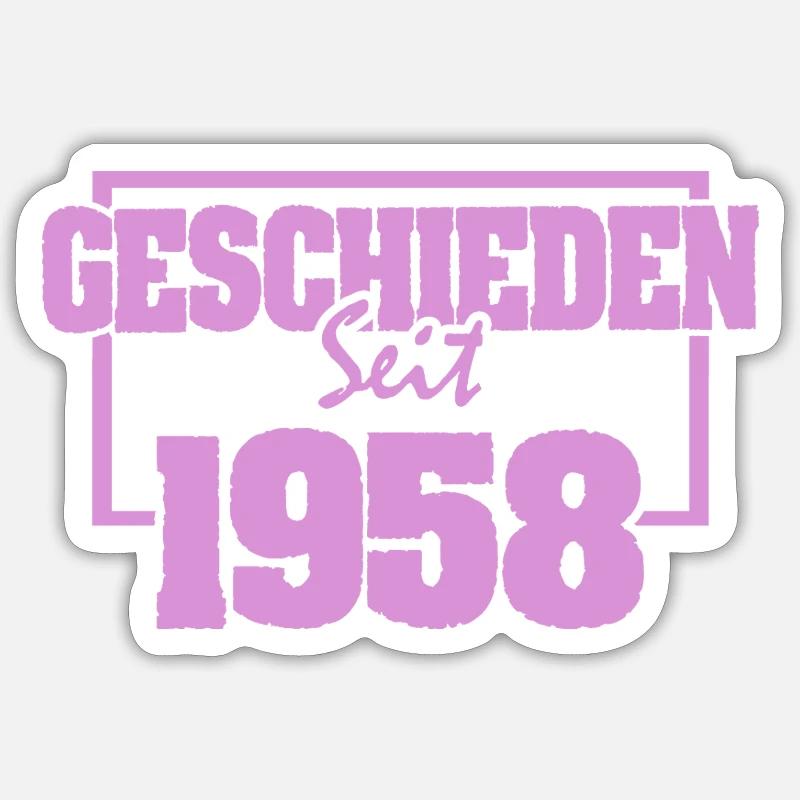 Ehe 1958 - Sticker Größe S (10 x 10 cm) - Mattweiß