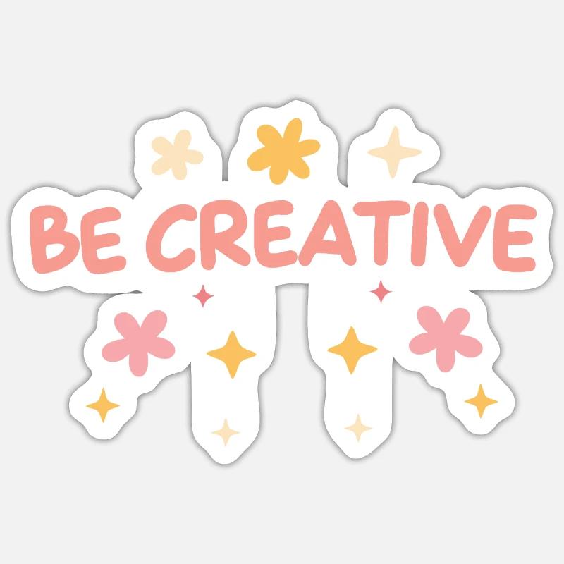 Sei kreativ – Pastel Doodle Tippfehler Sticker Größe S (10 x 10 cm)
