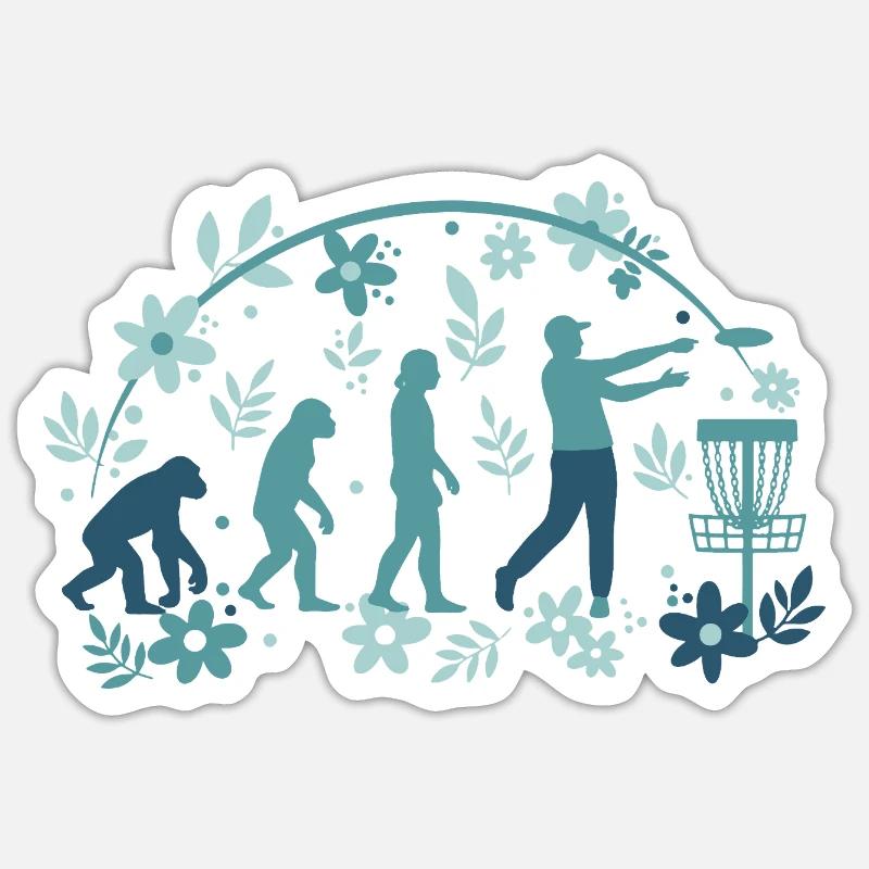 Disc Golf Evolution Drôle de Disc Golfeur Flying Disc Sticker taille S (10 x 10 cm)