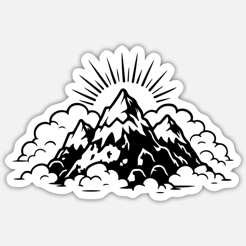 Mountains Landscape Icon - Sticker size S (10 x 10 cm) - white matte