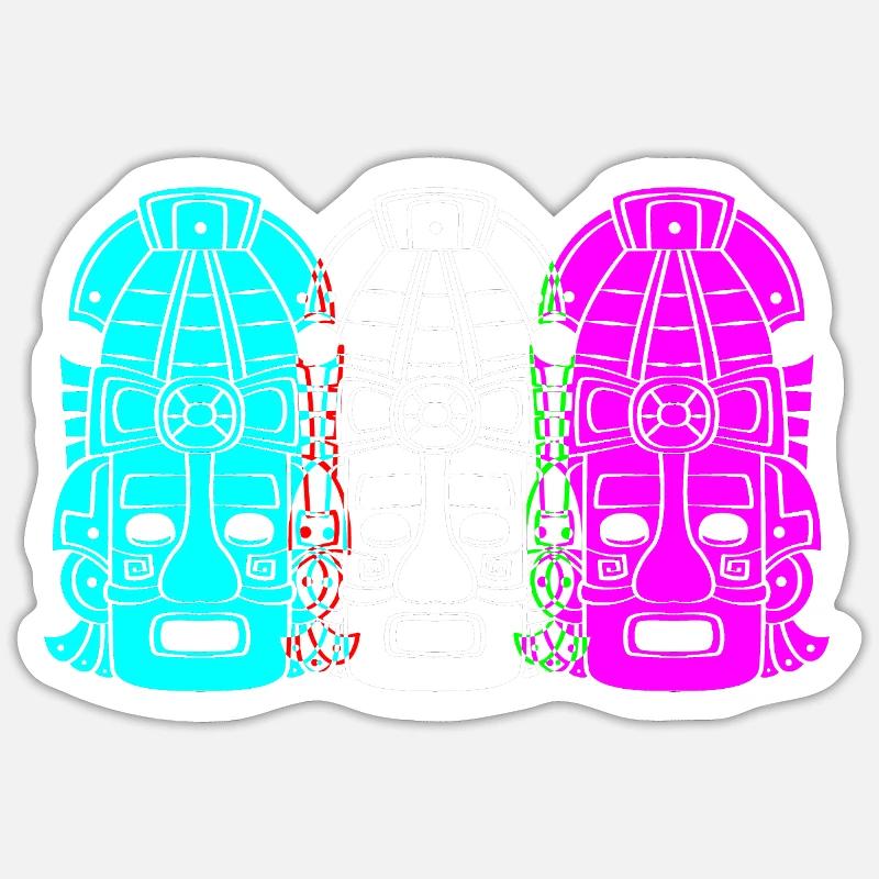 Calendrier maya aztèque Inca - Sticker taille S (10 x 10 cm) - blanc mat