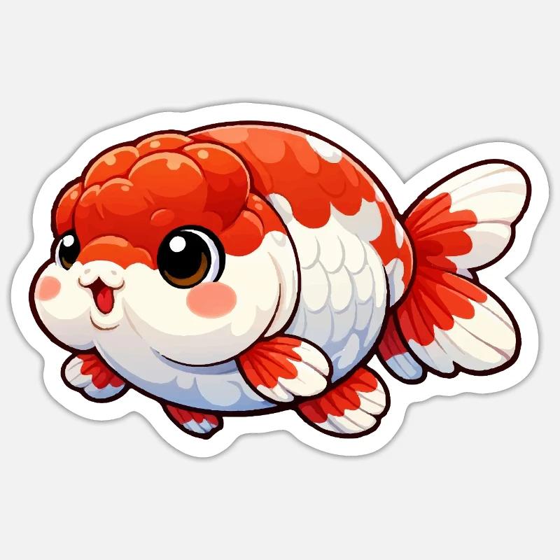 Rnachu Goldfisch Design - Sticker Größe S (10 x 10 cm) - Mattweiß