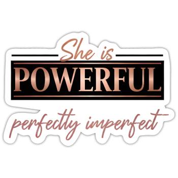 Puissant et parfaitement imparfait – Design Rose Gold - Sticker taille S (10 x 10 cm) - blanc mat - Devant