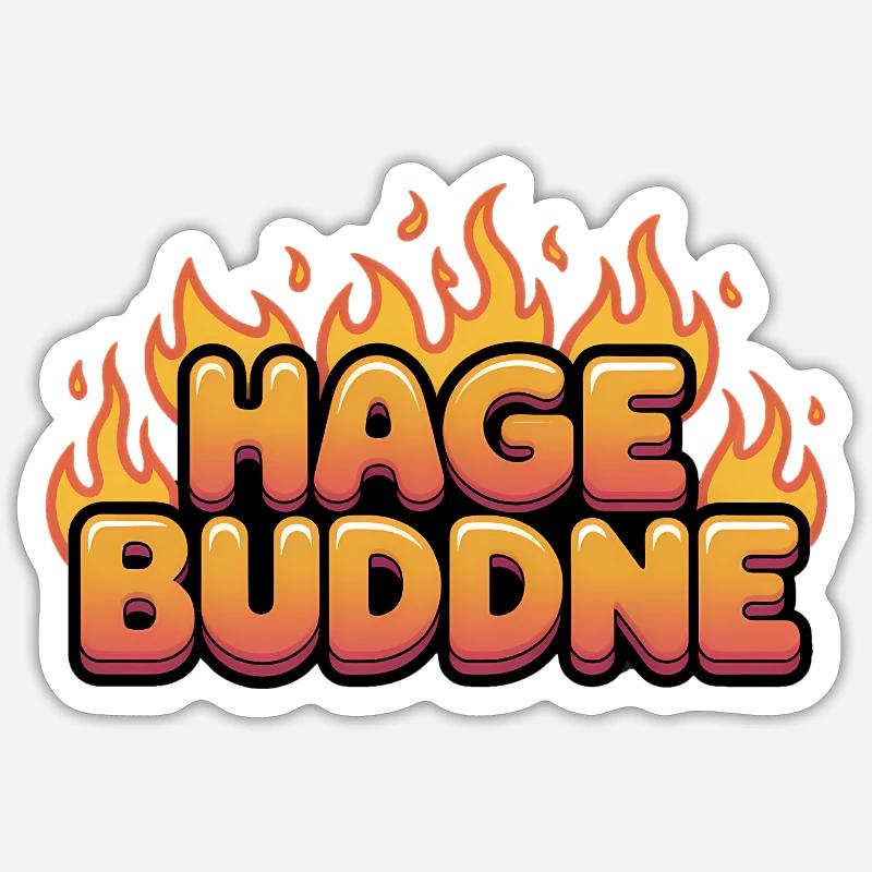 Hagebuddne - Funny Deutsche Memes - Sticker size S (10 x 10 cm) - white matte