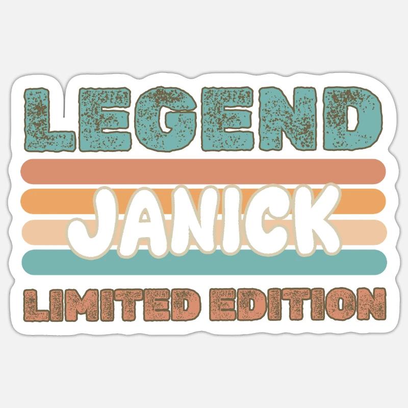 Janick as a given name - Sticker size S (10 x 10 cm) - white matte