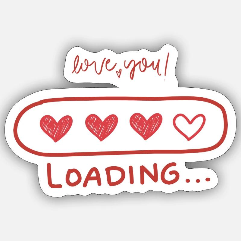 Herz-Loading Liebe - Sticker Größe S (10 x 10 cm) - Mattweiß