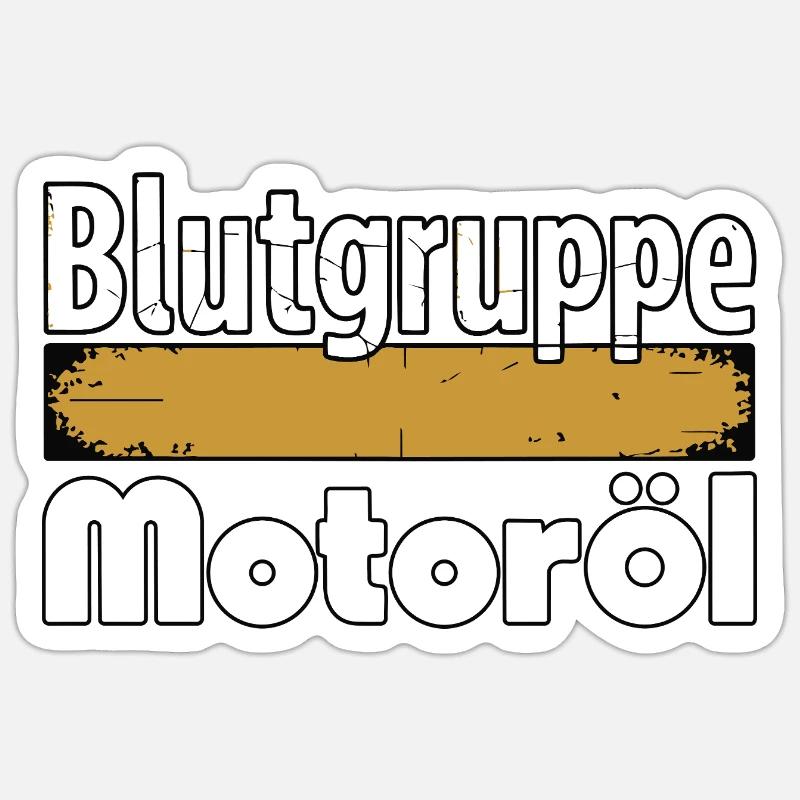Blutgruppe Motoröl Schrauber Design - Sticker Größe S (10 x 10 cm) - Mattweiß