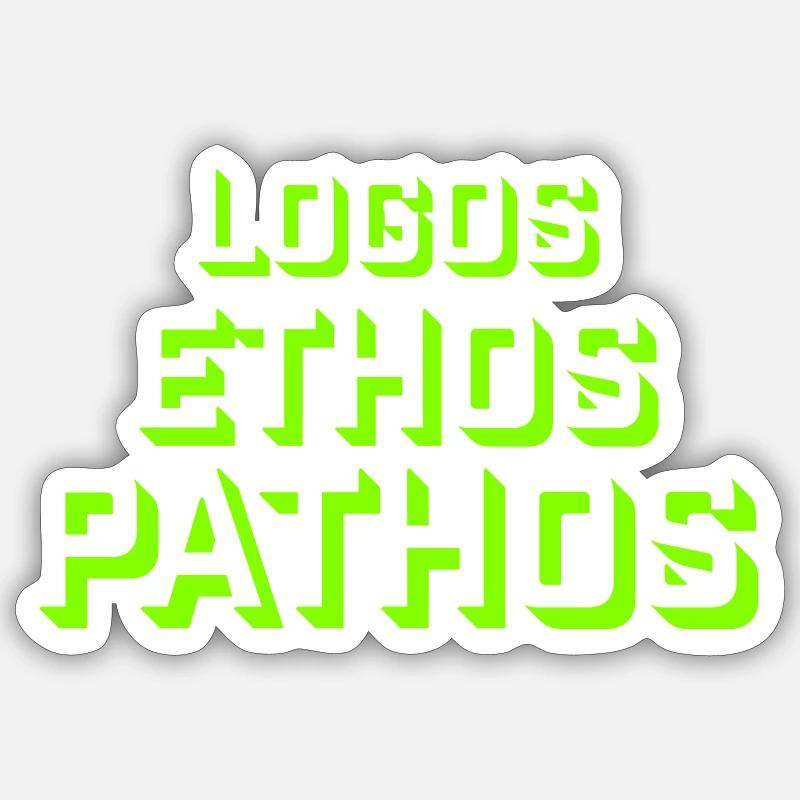 Logos Ethos Pathos Rhetoric Philosophy Student Sticker size S (10 x 10 cm)