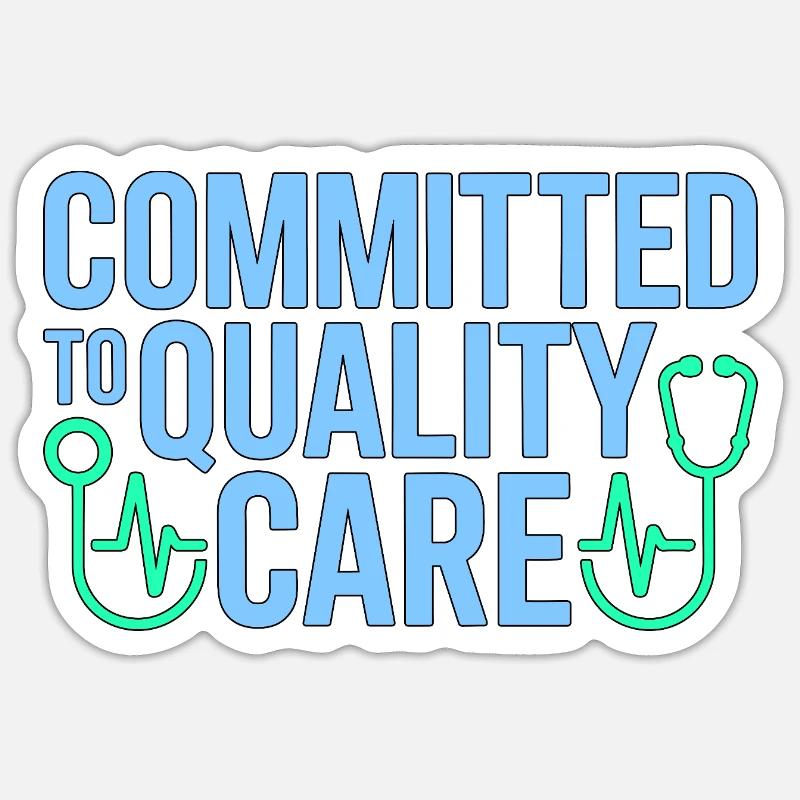Nurse Practitioner Committed To Quality Nursing - Sticker Größe S (10 x 10 cm) - Mattweiß