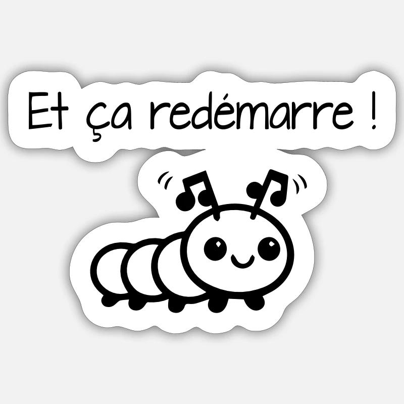 Und es beginnt von vorne! - Sticker Größe S (10 x 10 cm) - Mattweiß