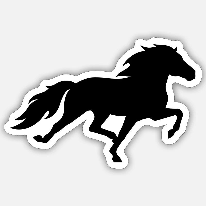 Cheval islandais dans le pass de course Sticker taille S (10 x 10 cm)