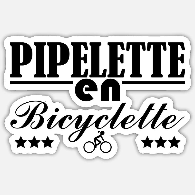 Pipelette on a bicycle - Sticker size S (10 x 10 cm) - white matte